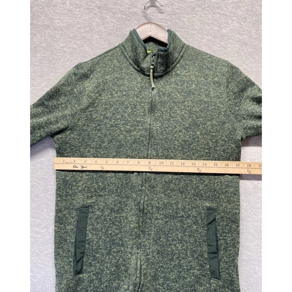 Old Navy Fleece Jacket Youth XL (14-16) Olive Green Space Dye Mock Neck Full Zip